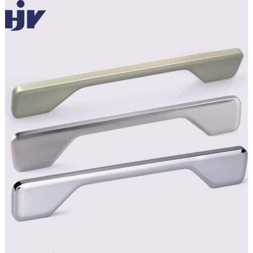 HJY Modern Cabinet Handle Elegant Drawer Pulls Chrome Nickel Silver Kitchen Cupboard Wardrobe Door Pulls Furniture Hardware Z146