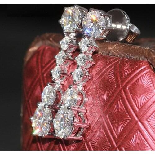 Huitan New Trendy Womens Dangle Earrings with Bling Bling Round Cubic Zirconia Temperament Sweet Girls Earrings Fashion Jewelry