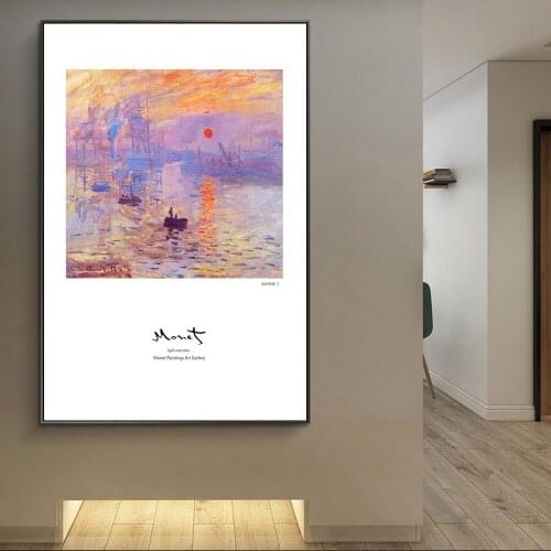 Impression-Sunrise By Monet Canvas Paintings On the Wall Art Posters And Prints Nordic Art Impressionist Pictures Home Decor