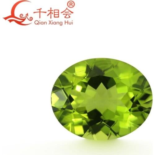 Beautiful natural Olivine green color oval shape gem stone