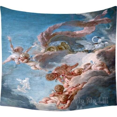 Doll Face Felines Eyes Plump Lips Tiny Button Nose Short Face Angel Myth Tapestry Interior Art Wall Hanging