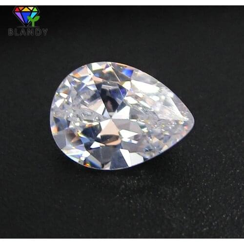 Hot Sale AAAAA 350pcs/lot 8*12mm Pear Cut CZ Stone Loose Teardrop Shape White Cubic Zirconia Synthetic Gems For Jewelry