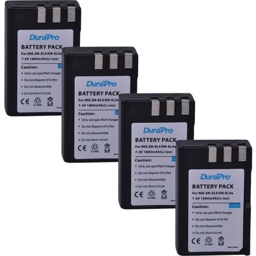 4pcs 7.4V 1800mAh EN-EL9 EN EL9 ENEL9 Rechargeable Camera Li-ion Battery for Nikon EN-EL9a D40 D60 D40X D5000 D3000 E1007N