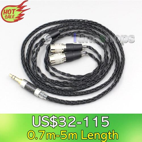 LN006449 2.5mm 3.5mm XLR Balanced 8 Core OCC Silver Mixed Headphone Cable For Mr Speakers Ether Alpha Dog Prime
