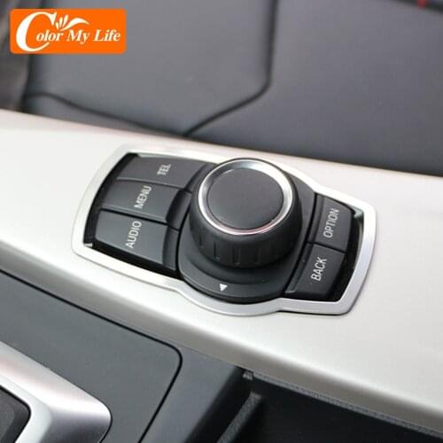 Stainless Steel Interior Refit Multimedia Buttons Panel Cover Trim for BMW X1 X3 X5 X6 F20 F01 F30 F15 F34 F31 Accessories