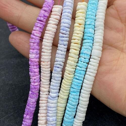 Naturally Dyed Shells Stacked Beads Handmade Made Into Necklaces Pendants Semi-finished Products Wholesale Jewelry Charm 5--6mm