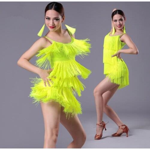 2019 New fashion Latin Dance Dress Girls New Sexy Fringe Salsa/Ballroom/Tango/Cha Cha/Rumba/Samba/Latin Dresses For Dancing