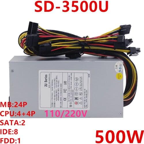New Original PSU For R-Senda 2U Rated 400W Peak 500W Power Supply SD-3500U