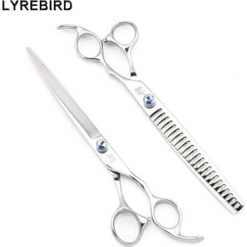 Pet Dog Grooming Scissors 8 Inch Pet Grooming Scissors with Blue GEM Big Tooth F119 Lyrebird HIGH CLASS Simple Pack NEW