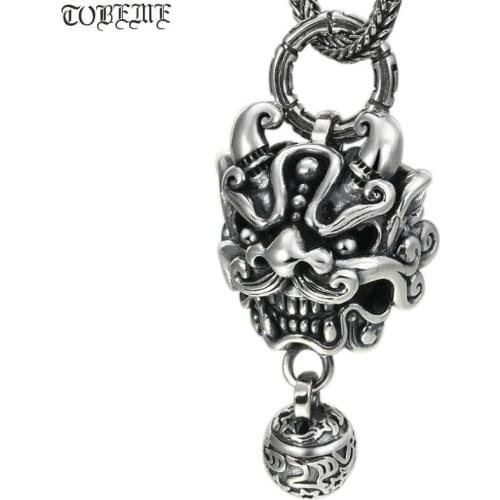 100% 925 Silver Lion Pendant 925 Sterling Good Luck Man Pendant Lucky Lion Pendant