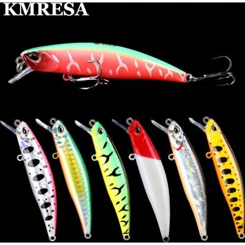 KMRESA Sinking Minnow Fixed Weight Fishing Lure 75mm 11G Wobbler Armed With Hook Shore Rock Trout Bait Tackle