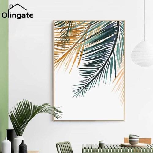 Green Plant Poster Vintage Print Modern Realist Wall Art One Piece Canvas Painting Home Decor for Living Room Garden Bedroom