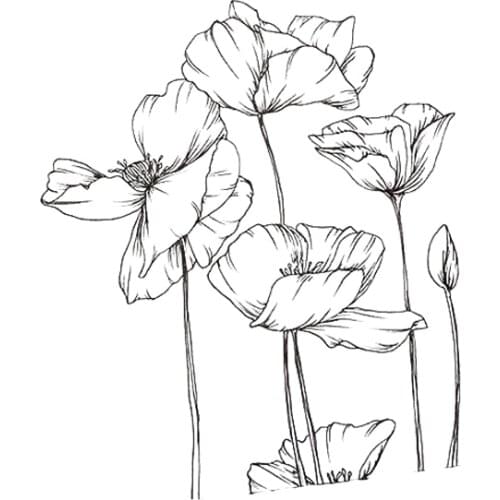 Vintage Flower Clear Stamps Rubber Transparent stamp Silicone Seal for DIY Scrapbooking Card Making Photo Album Decor Crafts