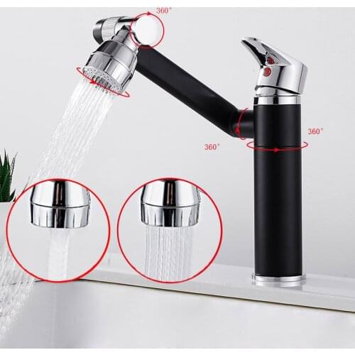 Water Taps 4 Color Brass Material Mixer Faucet Bathroom Sink Faucet Single Lever Kitchen Water Mixer 360 Rotate Crane Taps