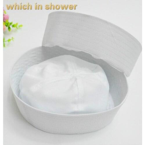 Which in shower kids cotton blank military hat family white Navy hat plain captain cap for women men party cosplay costume bones