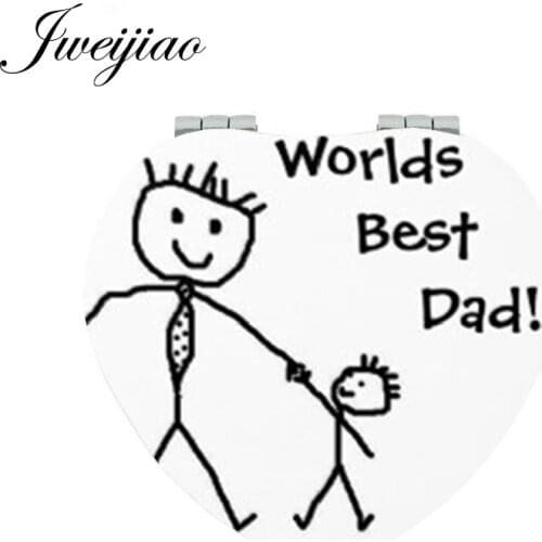 Youhaken worlds best dad Heart Beauty Health Mirrors SUPER PAPA happy fathers day gift Makeup mirrors A911