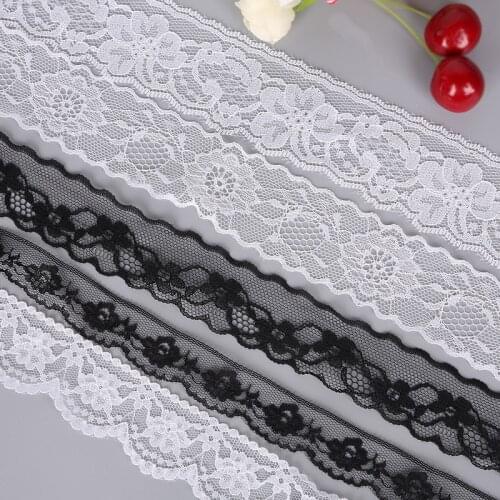 10yards/lot Beautiful Black White Lace Ribbon Embroidered Net Lace Trim For DIY Sewing Accessories Wedding Party Decoration