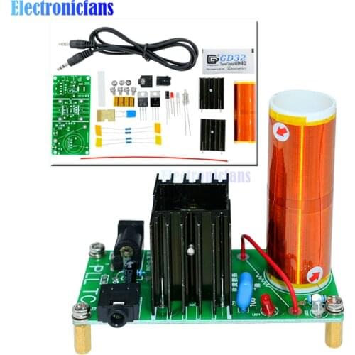 15W Mini Tesla Coil Plasma Speaker Tesla Kit Music Wireless Transmission Board Module DC 15-24V Plasma Stereo Speaker DIY Kit