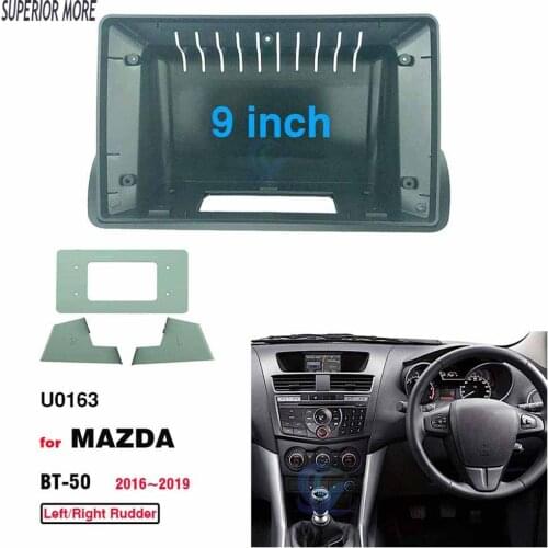 2 Din 9 Inch Car Radio Plastic Fascia Panel Frame for MAZDA BT-50 2016-2019 Installation DVD GPS Mp5 ABS+PC Dash Mount Kit