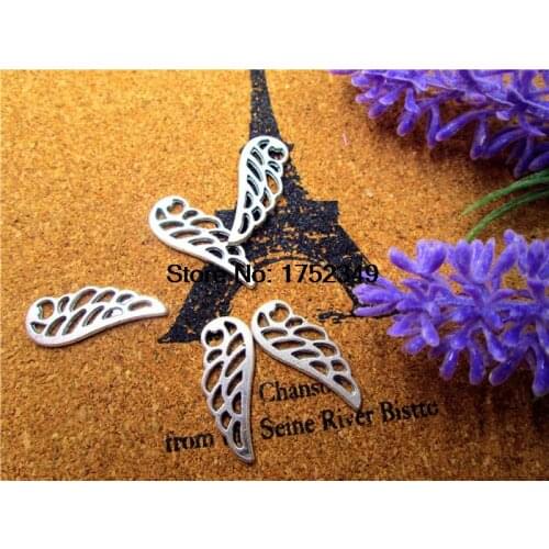 25pcs--antique Tibetan silver Angel Wing Charm Pendants,wing connector 9x24mm