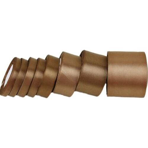 25Yards/roll) Brown Single Face Satin Ribbon Wholesale Gift Wrapping Christmas Handmade DIY Ribbons