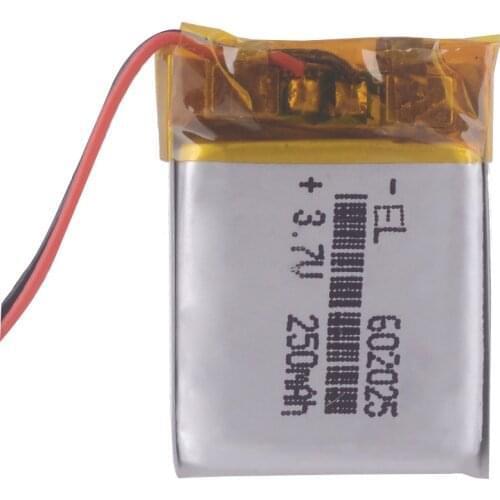 3.7V 250mAh 602025 Lithium Polymer Li-Po li ion Rechargeable Battery cells For Mp3 MP4 MP5 GPS mobile bluetooth