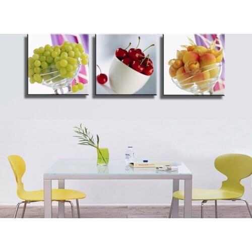 3 Panel Unframed Fruit Kitchen Restaurant Decorated Large HD Wall Picture Modern Home Wall Decor Canvas Print Painting