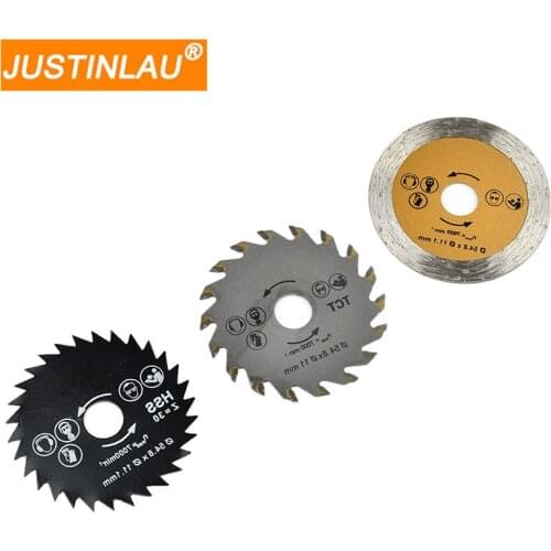 JUSTINLAU 3Pcs Out diameter 55 mm High Quality Mini Circular Saw Blade Wood Cutting Blade High-speed-steel Rotary Cutter Tools