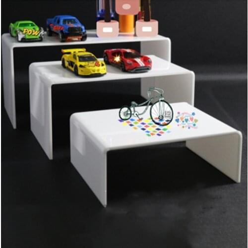 40%HOT3Pcs/Set 3mm Acrylic U Type Display Stand Showcase Jewelry Storage Rack Shelf for Cabinet