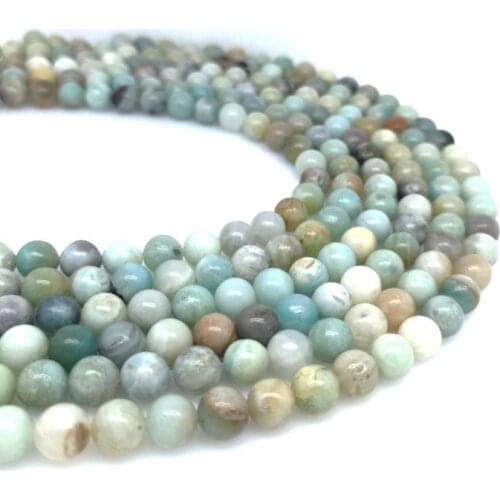 4-12mm Natural Gemstone Amazonite Stone Beads DIY Jewelry Making Bracelet Necklace Loose Beads Energy Crystal Yoga Earrings