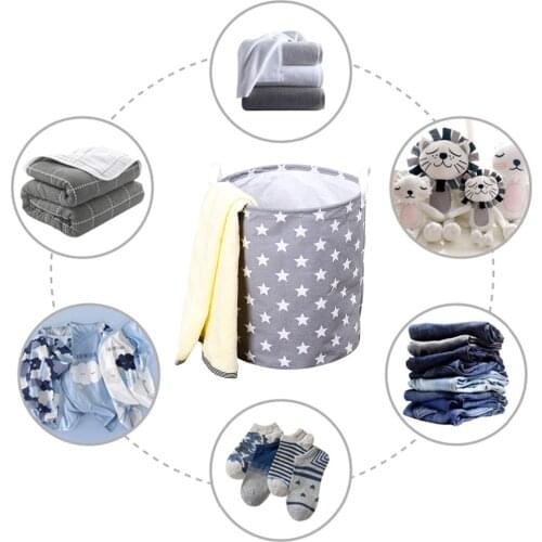 Household Finishing Laundry Storage Basket Foldable Waterproof Washing Bag Fabric Storage Basket Clothes Linen Storage