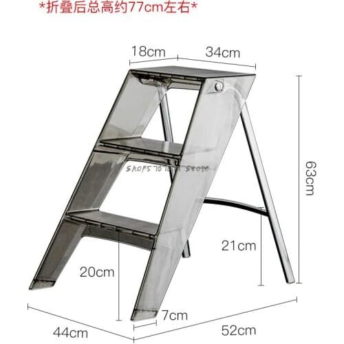 Household Folding Ladder Indoor Thickening Herringbone Ladder Multi-function Step Ladder Small Portable Three-step Ladder Plasti