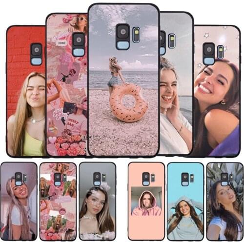 Popular Internet celebrities Addison Rae Black Soft Phone Case For Samsung Galaxy S20 S10 S9 S8 Plus Lite NOTE 10 9 8 S7 EDGE