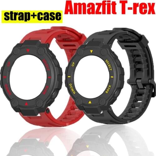 Cover+Silicone Band For Huami Amazfit T Rex Pro Strap Soft Sport Wristband For Amazfit T-Rex Pro Case Smart Watch Bracelet