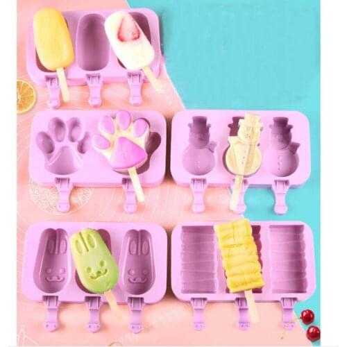 Homemade Silicone Ice Cream Mould Baking Mold Popsicle Mould With Cover With Ice Cream Sticks