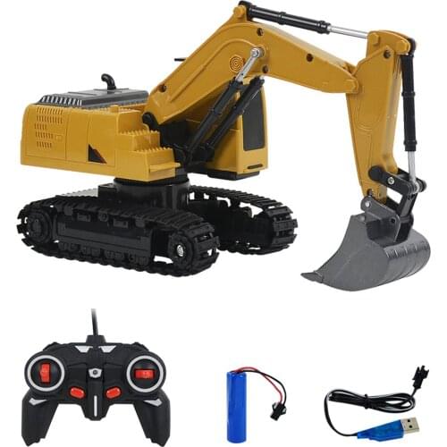 RC Excavator Toy 2.4Ghz 6 Channel 1:24 RC Engineering Car Alloy And Plastic Excavator 6CH RTR For Kids Birthday Gift