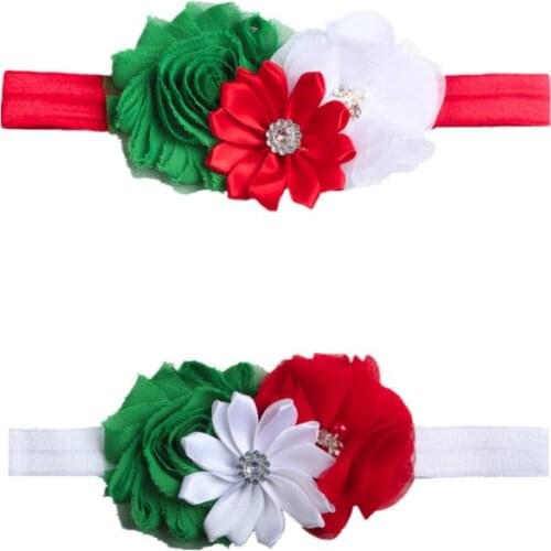 Wholesale 10PCS/Lot Baby Girls Flower Elastic Headband Christmas Headwear