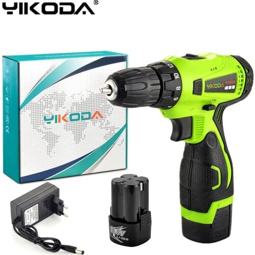 YIKODA 16.8V Electric Screwdriver Cordless Drill Double Speed Lithium Battery Household Rechargeable Mini Power Tools