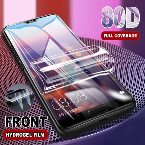 2in1 80D Hydrogel Film On For Huawei P30 P20 Mate 30 20 Lite Pro Ultra Thin Glass Camera Lens For Honor 9X 30 20 20S 20Pro Cover