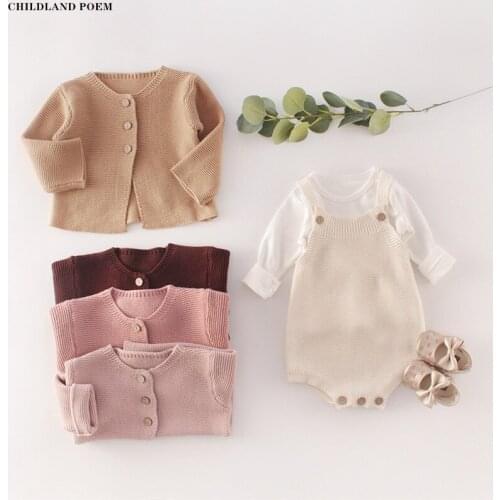 Baby Girl Boy Clothes Spring Winter Knitted Baby Clothes Newborn Baby Romper Set Infant Baby Girl Cardigan Boys Jumpsuit Set