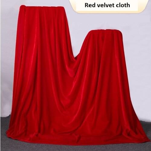 Red gold velvet cloth custom processing stage background curtain cloth curtain flannel fabric