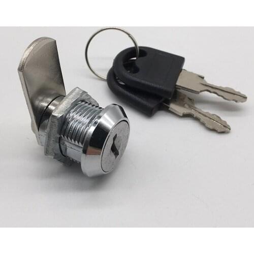 M18 zinc alloy chrome plated flat key 16mm cabinet door mailbox lock