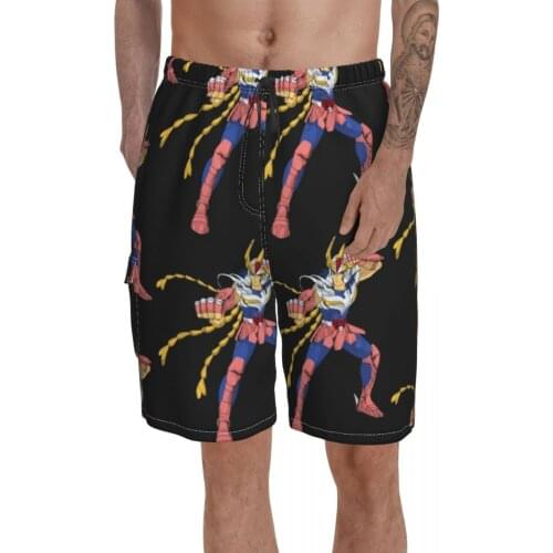 Knights Of The Zodiac Board Shorts Swimming Trunks Polyester Men Beach Pattern Swim Trunks