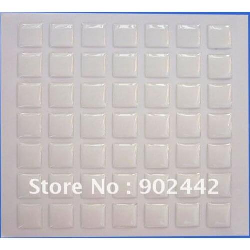 Free Shipping 15mm Square Clear Epoxy Resin Sticker, 2000 pcs/lot for jewelry making