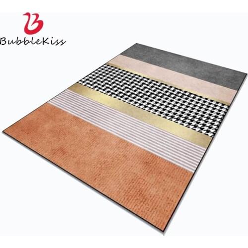Bubble Kiss Nordic Style Orange Geometric Pattern Carpets for Living Room Home Anti-wrinkle Bedroom Decor Area Rug Bedside Mat