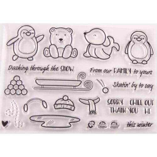 Penguin Sea Lion Transparent Clear Silicone Stamp Seal DIY Scrapbooking Rubber Stamping Coloring Embossing Diary Decor Reusable
