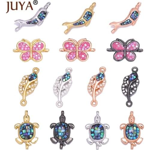JUYA Fashion Shell Connectors Charms for Jewelry Making DIY Woman Bracelets Necklace Pendant Hand Made Accessories Supplies
