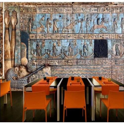 Custom wallpaper mural 3D Egyptian mural culture decorative painting background wall paper