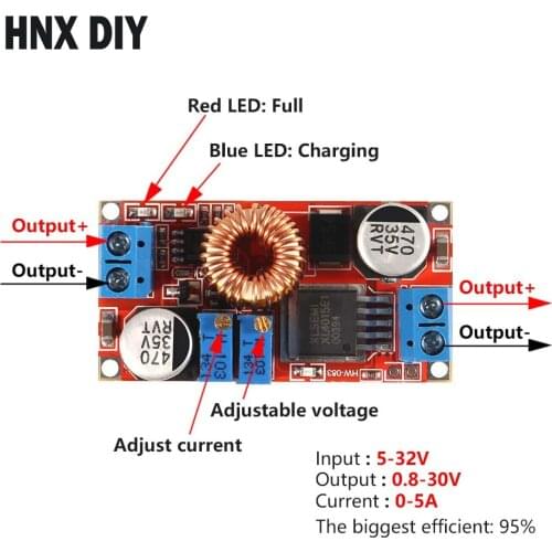 XL4015 5A DC to DC CC CV Lithium Battery Step down Charging Board Led Power Converter Lithium Charger Step Down Module 5A XL4015