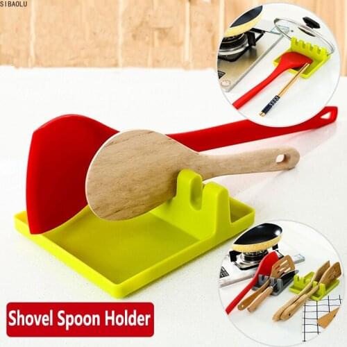 Cooking Tool Pot Shovel Spoon Storage Rack Silicone Heat Resistant Rack Kitchen Organizer Rack Tool Multifunction Accessories